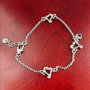 Brighton Tuscan hearts anklet vintage silver plate ankle bracelet Brighton Best!